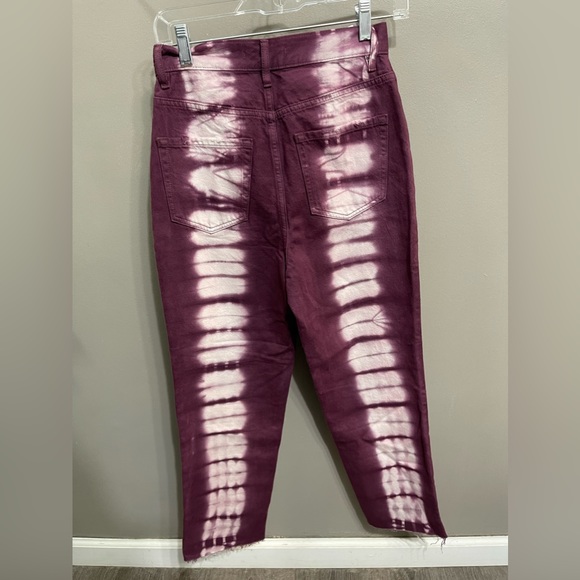 PacSun Eco Raspberry Tie Dye High Waisted Straight Leg Jeans Size‎ 26 - Picture 3 of 4